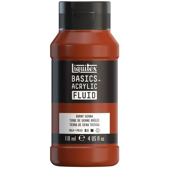 Basics Fluid Acrylic – Burnt Sienna, 4 Oz 1