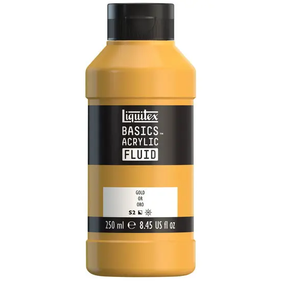 Basics Fluid Acrylic Paint – Metallic Gold, 8 Oz 1