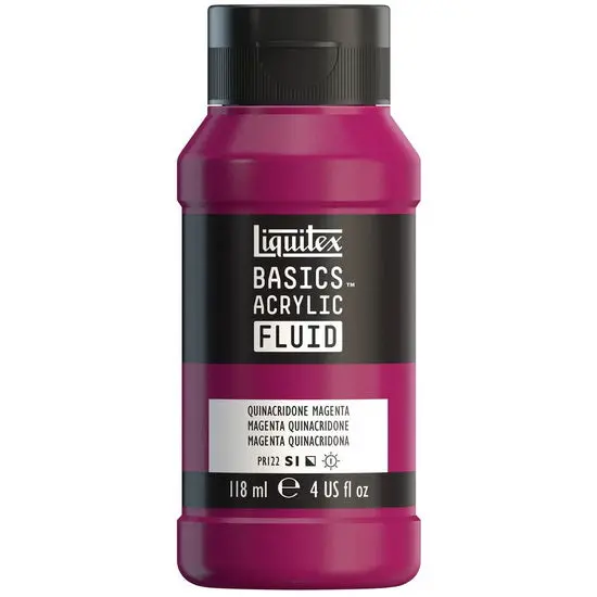 Basics Fluid Acrylic – Quinacridone Magenta, 4Oz 1