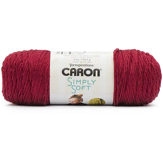 Bernat Simply Soft Yarn – #4 Medium Weight, 170G Skein In Autumn Red 1