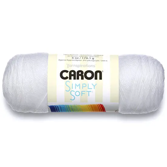 Bernat Simply Soft Yarn – Medium Weight (#4), White, 170G 1