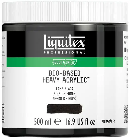 Bio Hb Acrylic Paint – Lamp Black, 16Oz Jar, Series 1 1
