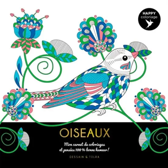Bird-Themed Coloring Journal – Uplifting Designs & Reflective Prompts, French Edition 1
