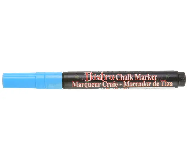 Bistro Chalk Marker – Fine Tip Fluorescent Blue For Glass & Whiteboards 1