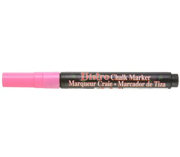 Bistro Chalk Marker – Fine Tip, Fluorescent Pink, Erasable 1