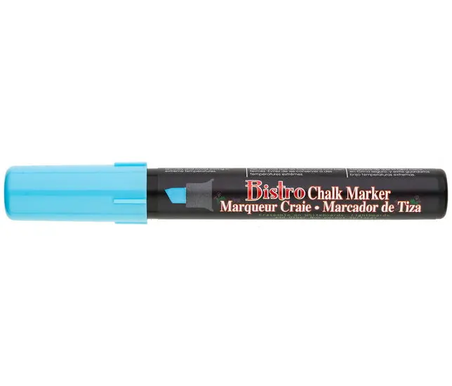 Bistro Chalk Marker – Fluorescent Blue, Chisel Tip 1