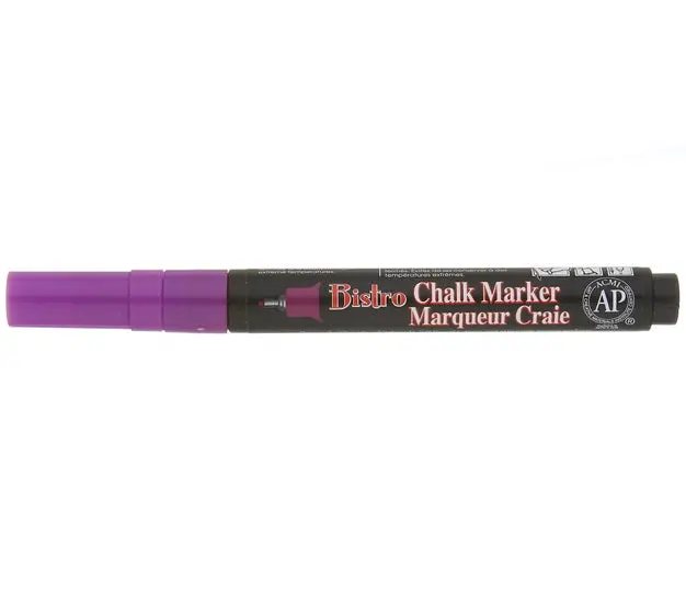 Bistro Chalk Marker – Fluorescent Purple, Extra-Fine Tip, Erasable On Non-Porous Surfaces 1