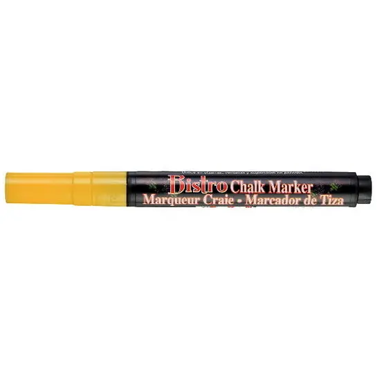 Bistro Chalk Marker – Fluorescent Yellow, Fine Tip 1