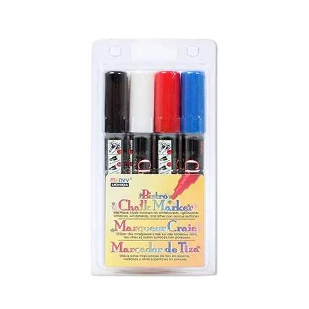 Bistro Chalk Marker Set – 4 Medium-Tip Colors, Assorted Pack 1