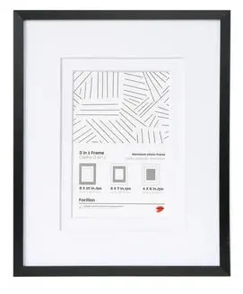 Black Aluminum Frame With Mat – Fits 8" X 10" Artwork; Accommodates 5" X 7" Or 4" X 6" Prints 1