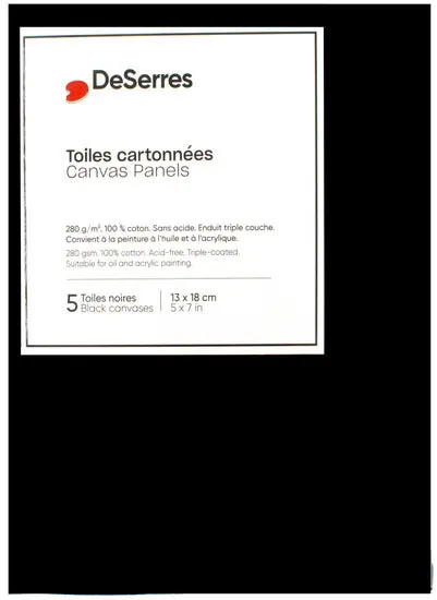 Black Canvas Boards – 5×7 In, Pack Of 5 1