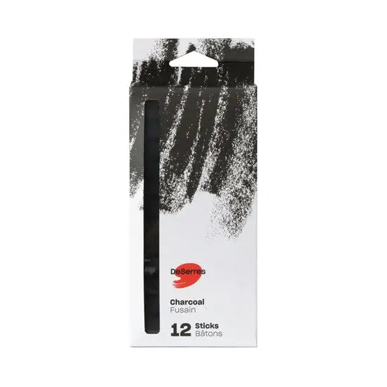 Black Charcoal Sticks – Square Shape, Pack Of 12 1