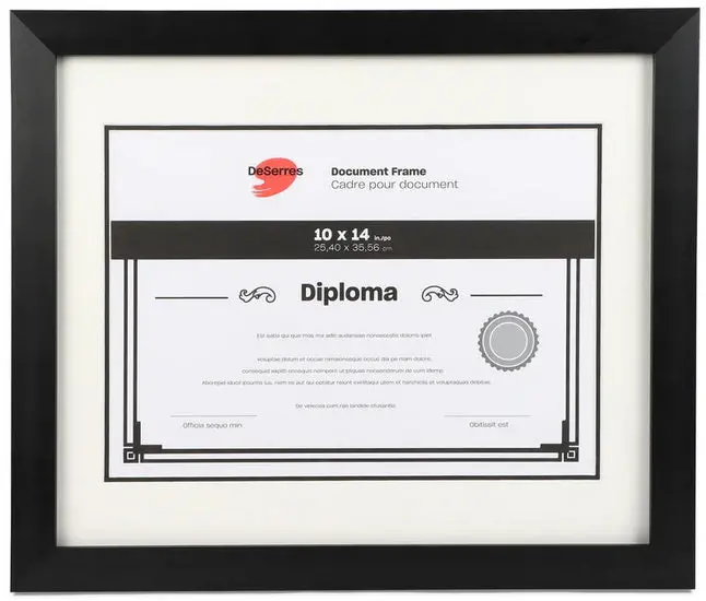 Black Diploma Display Frame – 10" × 14" 1