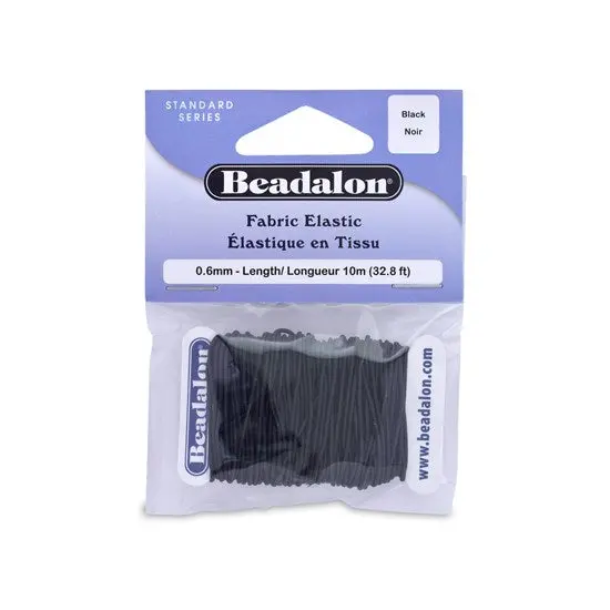 Black Elastic Cotton Sewing Thread, 0.6Mm Thickness, 10-Meter Spool 1