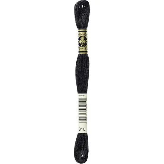 Black Embroidery Floss – Dmc Color #310 1
