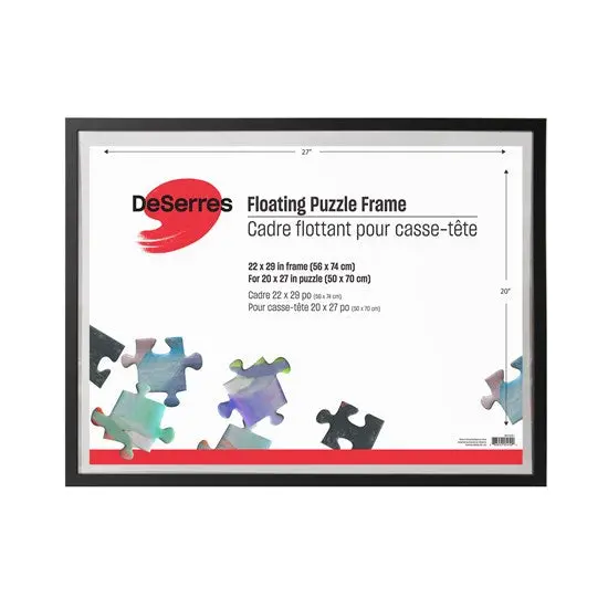 Black Puzzle Display Frame – Suspended Mount For 20×27 Inch Completed Puzzles 1