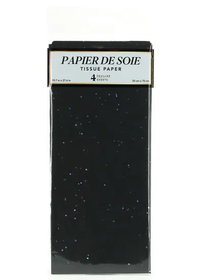 Black Tissue Paper With Confetti – Festive Craft And Gift Wrap 1