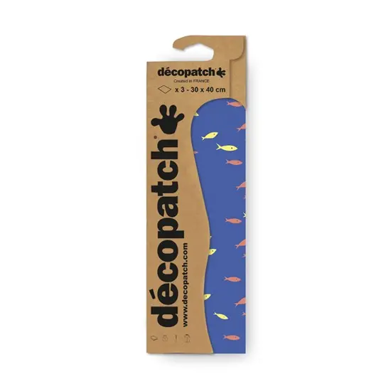 Blue Fish Pattern Printed Craft Paper – Lightweight Decor Sheet 1