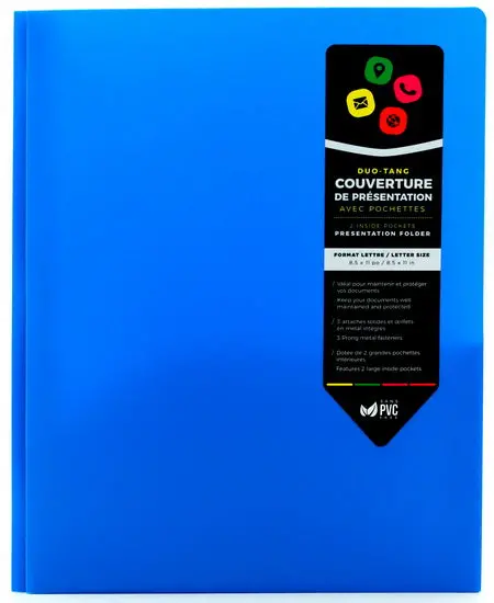 Blue Two-Pocket Pronged Presentation Folder 1