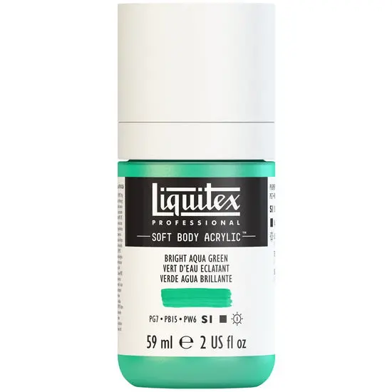 Bright Aqua Green Soft-Body Acrylic Paint – 2Oz Tube (Series 1) 1