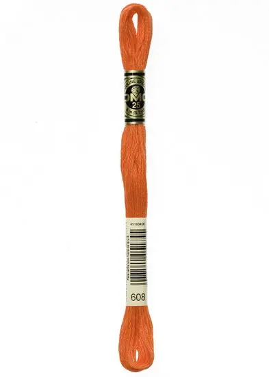 Bright Orange Embroidery Floss – Dmc #608, 8M Skein 1