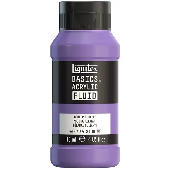 Brilliant Purple Fluid Acrylic Paint – 4 Oz Artist-Grade Medium 1