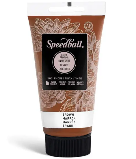 Brown Linocut Printing Ink – 8 Oz Jar For Relief Printing 1