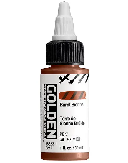 Burnt Sienna High-Flow Acrylic Paint – 1 Oz Bottle 1