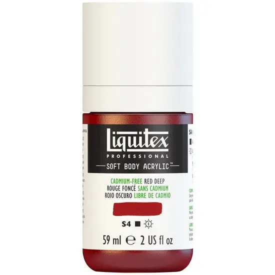 Cadmium-Free Deep Red Soft Body Acrylic Paint – 2 Oz 1
