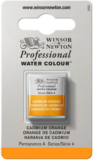 Cadmium Orange Watercolor Half Pan (S4 Grade) 1
