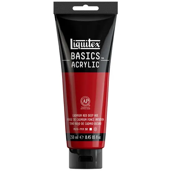 Cadmium Red Deep Hue Acrylic Paint – 8Oz Basics Line 1