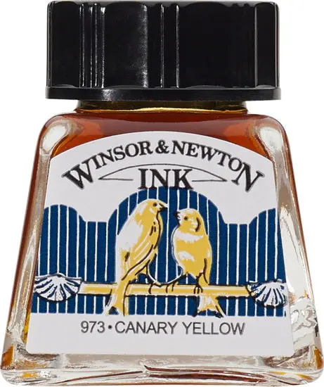 Canary Yellow Drawing Ink – 14 Ml Bottle 1