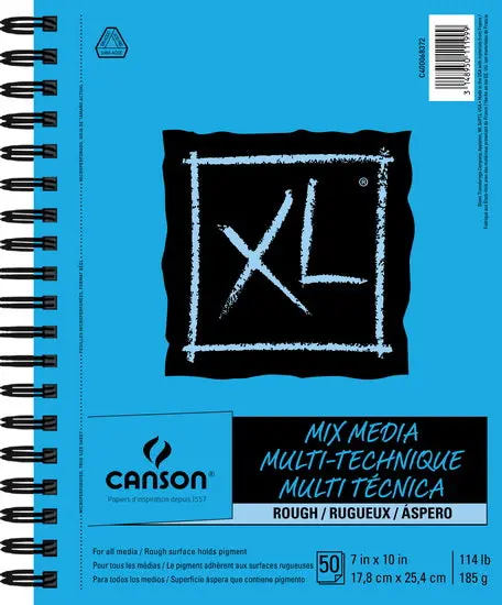 Canson Mixed Media Paper Pad – Rough Texture, 114 Lb, 7" × 10", 50 Sheets 1
