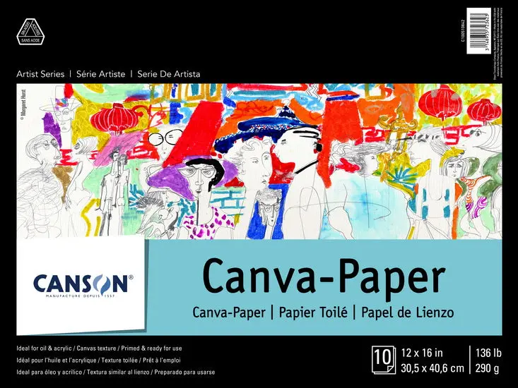 Canvas-Textured Paper Pad – 12×16 Inch, 10 Sheets 1