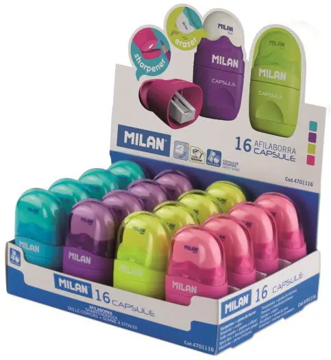 Capsule-Style Dual-Function Tool – Pencil Sharpener & Eraser 1