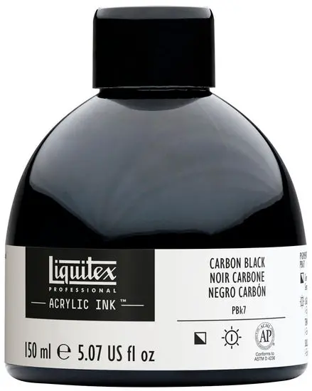 Carbon Black Acrylic Ink – 150 Ml Bottle 1