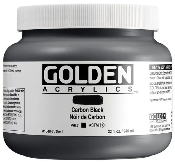 Carbon Black Heavy Body Acrylic Paint – 32Oz Professional Grade 1