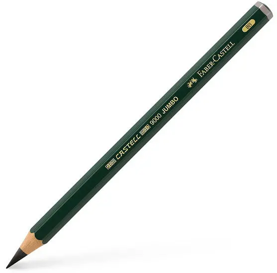 Castell 9000 Graphite Pencil – Extra-Soft 8B, Jumbo Barrel, Premium Lead 1