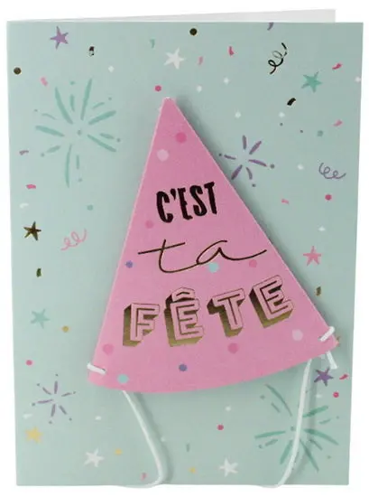 Celebration Hat Coloring Page – French Edition 1