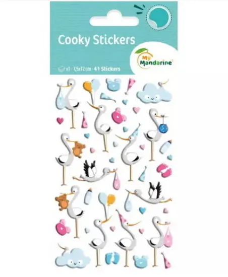 Celebratory Birth-Themed Cookie Stickers 1