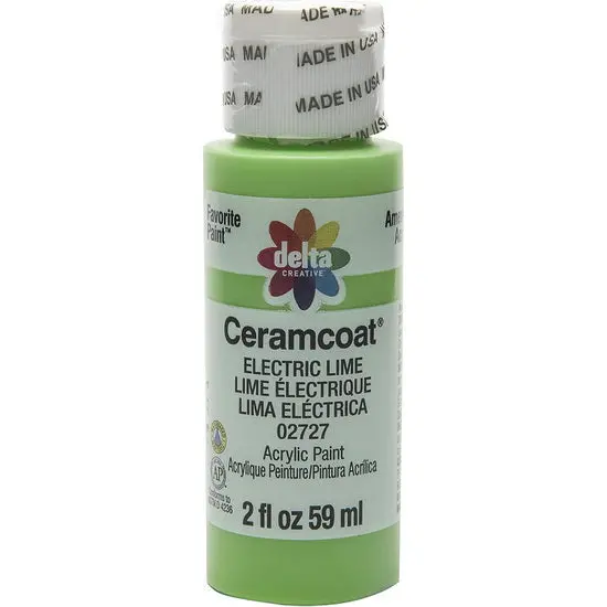 Ceramcoat Acrylic Craft Paint – Electric Lime, 60Ml Bottle 1