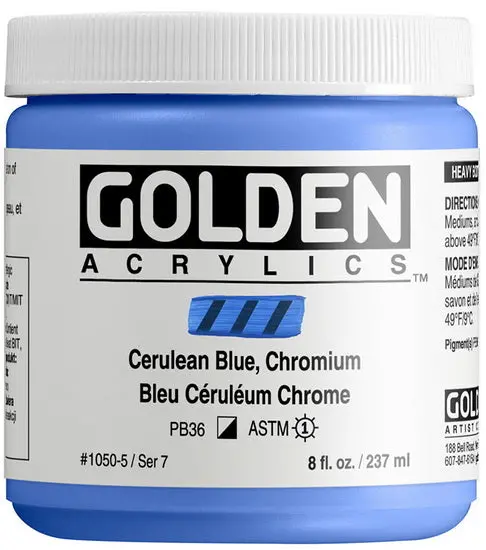 Cerulean Blue Chromium High-Flow Acrylic – 8 Oz Bottle 1