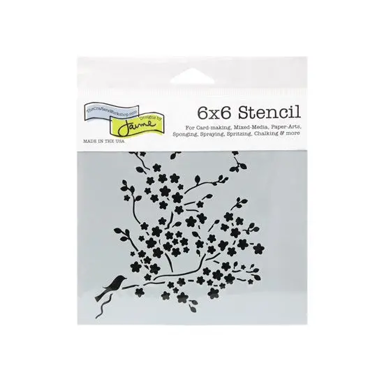 Cherry Blossom Design Stencil – 6" × 6" 1