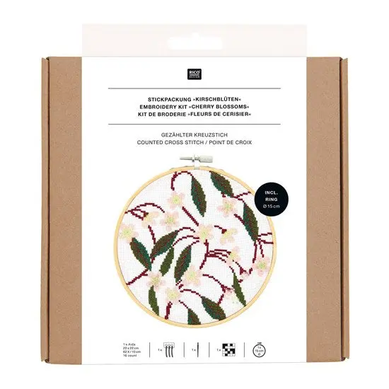 Cherry Blossoms Cross-Stitch Embroidery Kit — Version 2 1