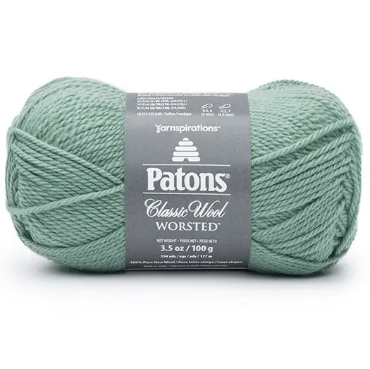 Classic Wool Yarn – Basil Green, #4 Medium Weight, 100G Skein 1