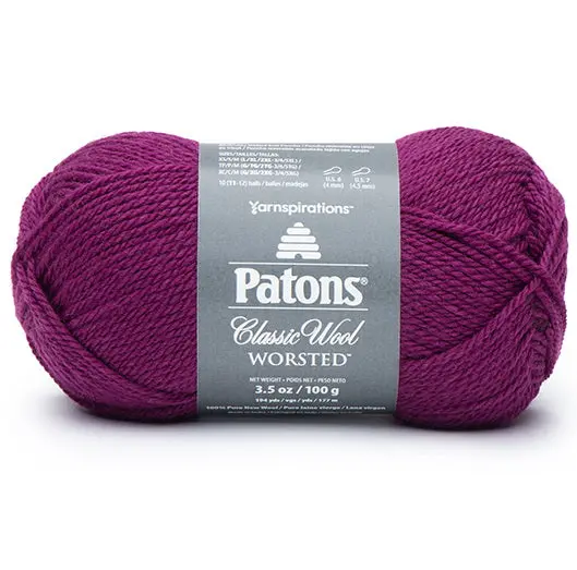 Classic Wool Yarn – Medium-Weight #4, 100G Skein In Amaranth Purple Tone 1