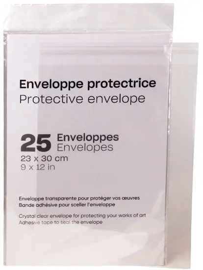 Clear Protective Sleeve Pack – 25 Count, 9×12 Inch Size 1
