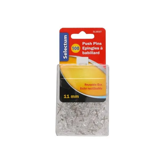 Clear Push Pins – Pack Of 100 Transparent Office Tacks 1