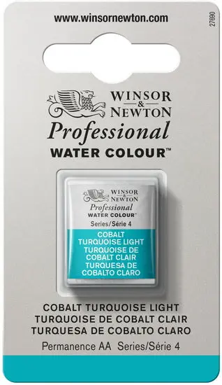 Cobalt Turquoise Light Watercolor Half Pan – S4 Grade 1