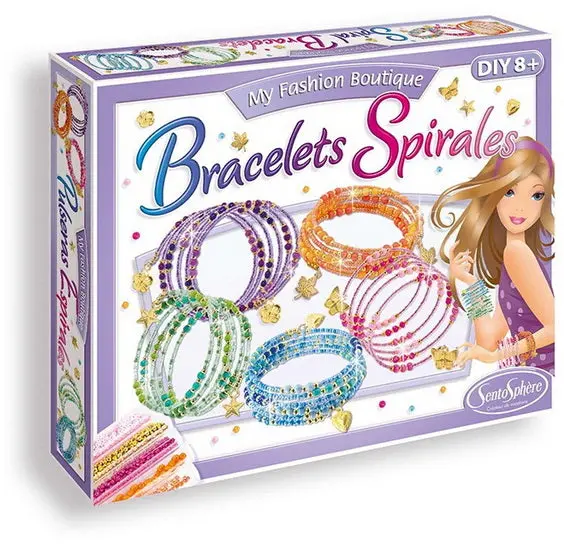 Coiled Bracelet Set, Assorted Metallic Spring Accents 1